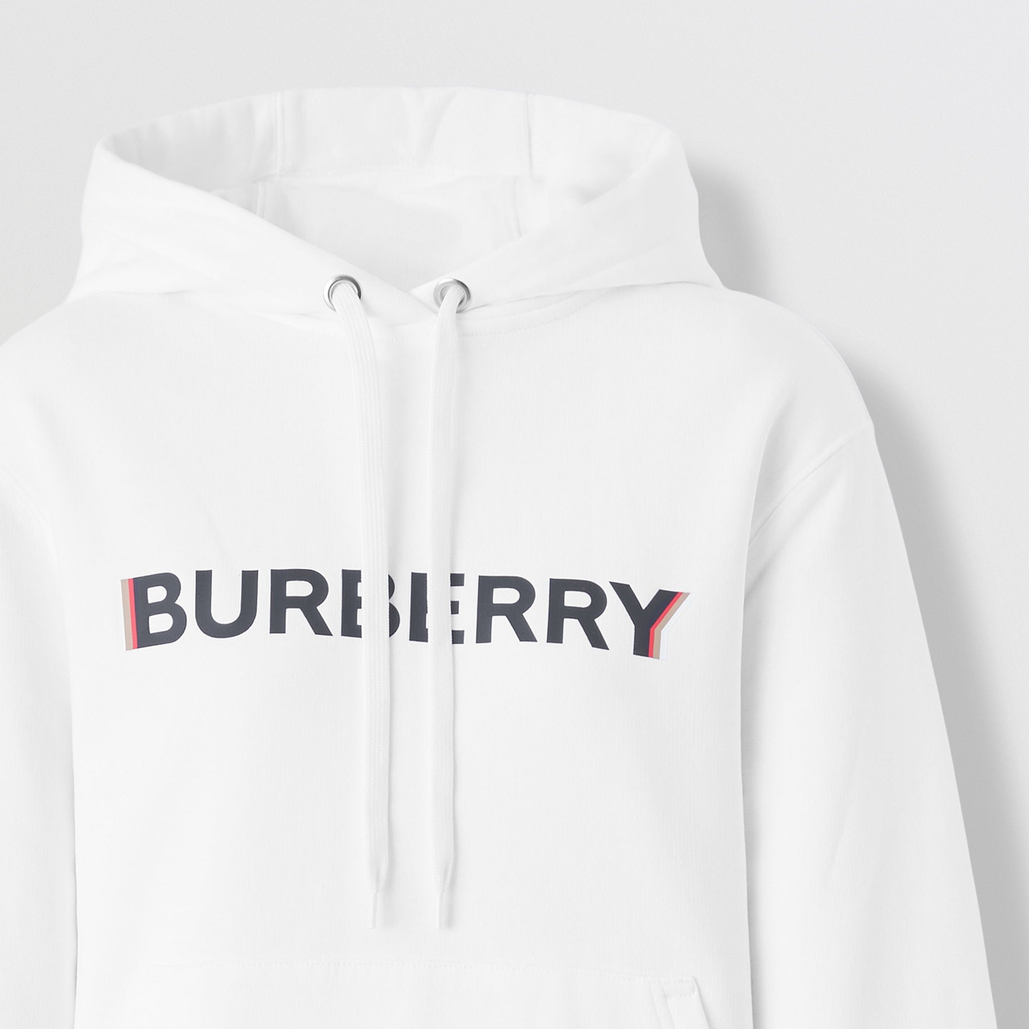 Sweat à capuche oversize en coton à logo - White