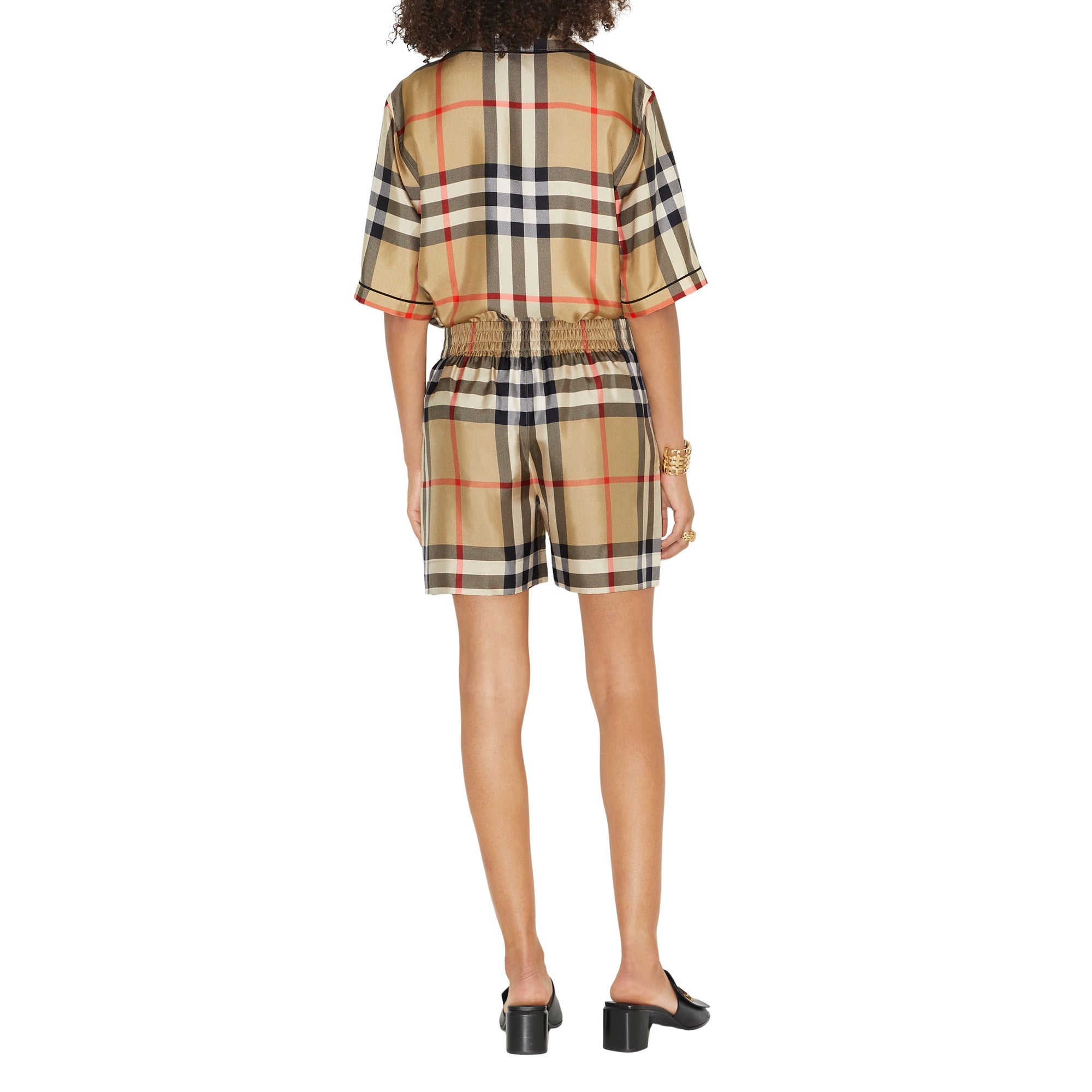 Chemise en soie à motif Vintage check - Archive Beige Check
