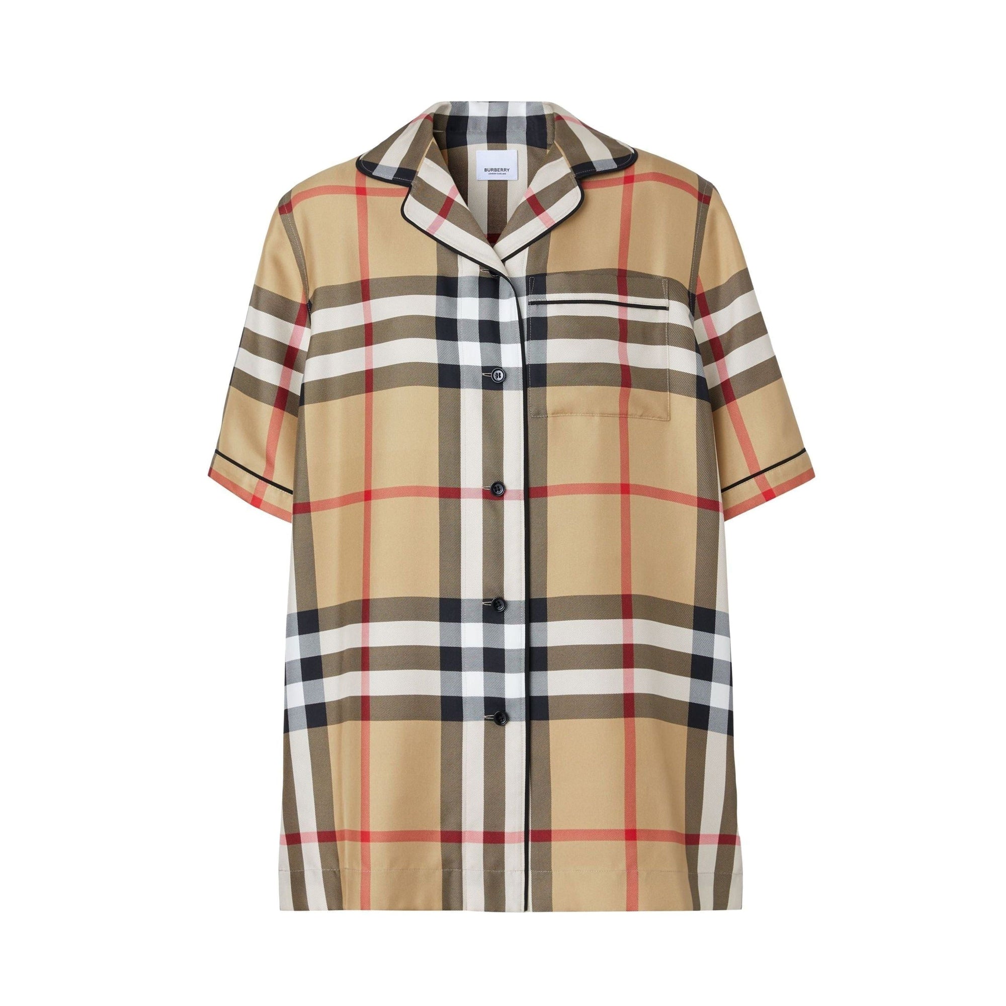 Chemise en soie à motif Vintage check - Archive Beige Check