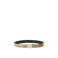 Ceinture réversible en cuir à motif check - Archive Beige & Silver