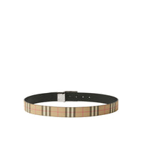 Ceinture réversible en cuir à motif check - Archive Beige & Silver