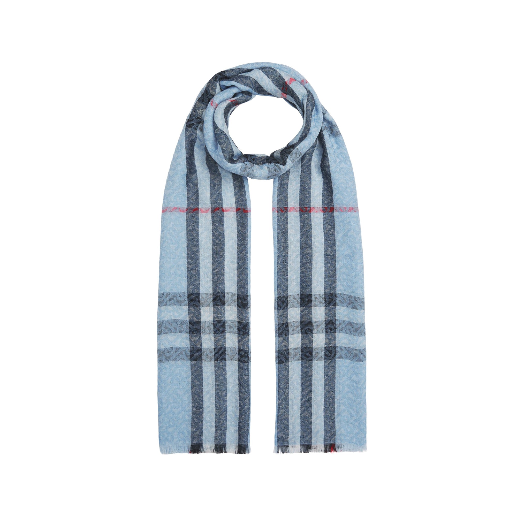Écharpe légère en laine et soie - Pale Blue