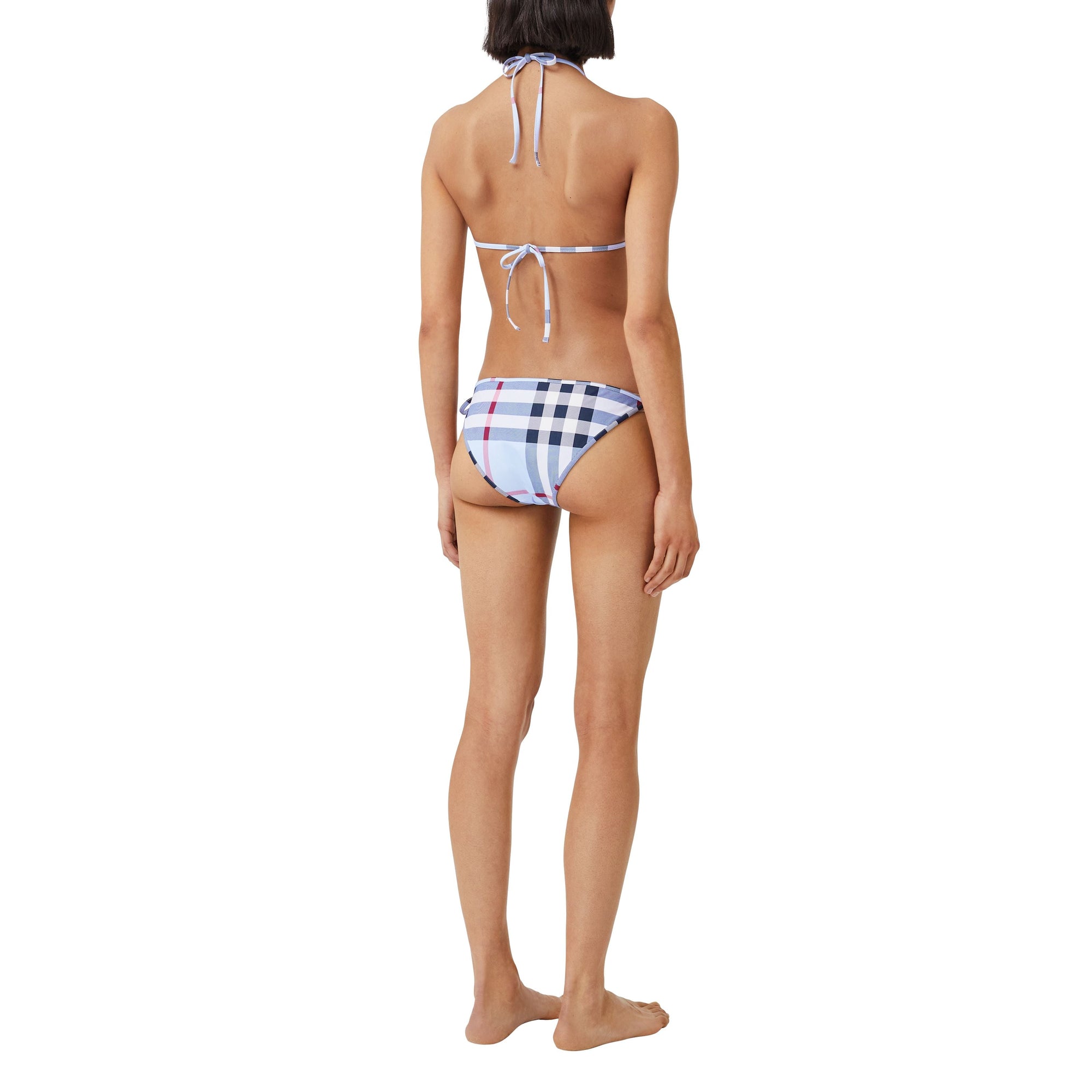 Bikini triangle Exaggerated Check - Pale Blue Check