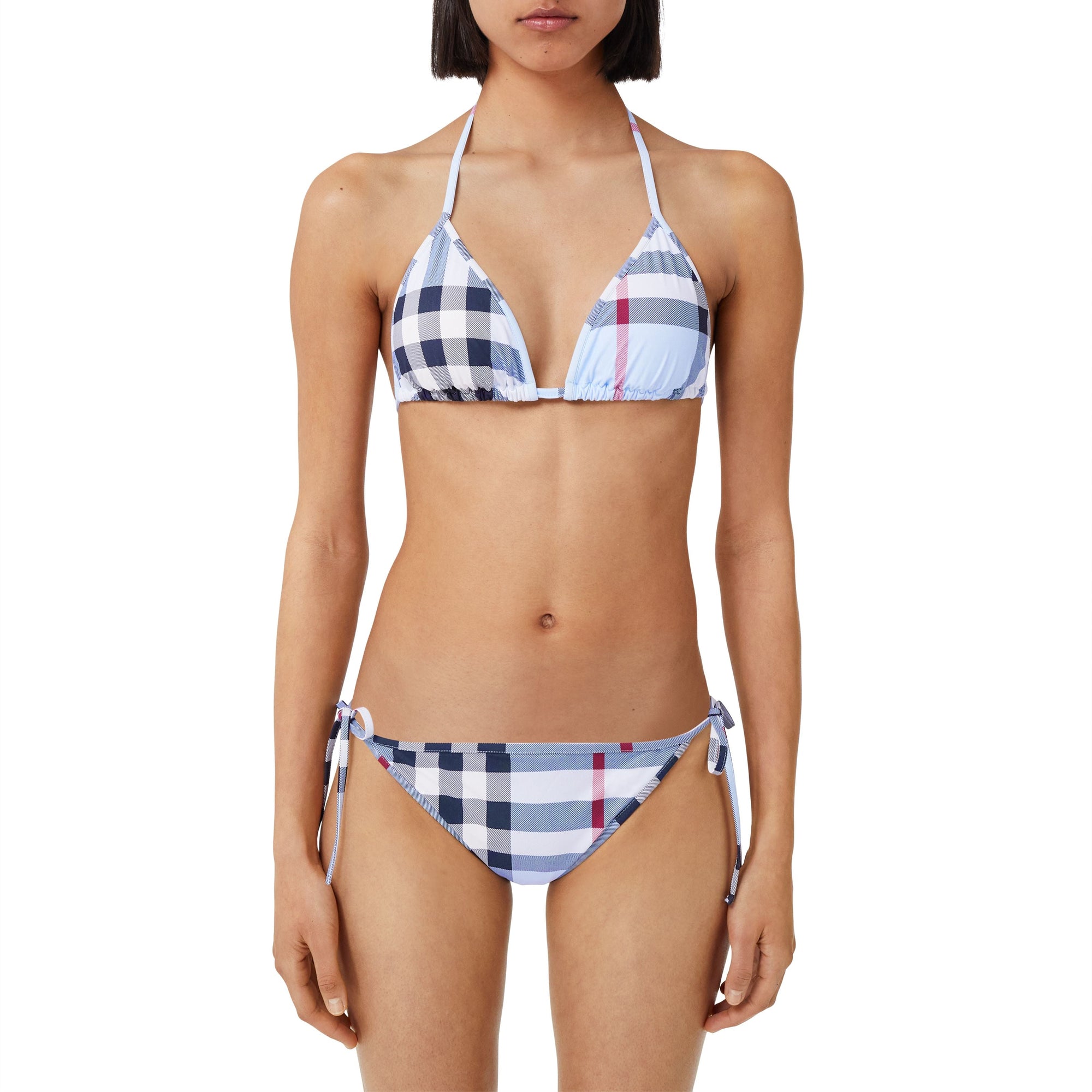 Bikini triangle Exaggerated Check - Pale Blue Check