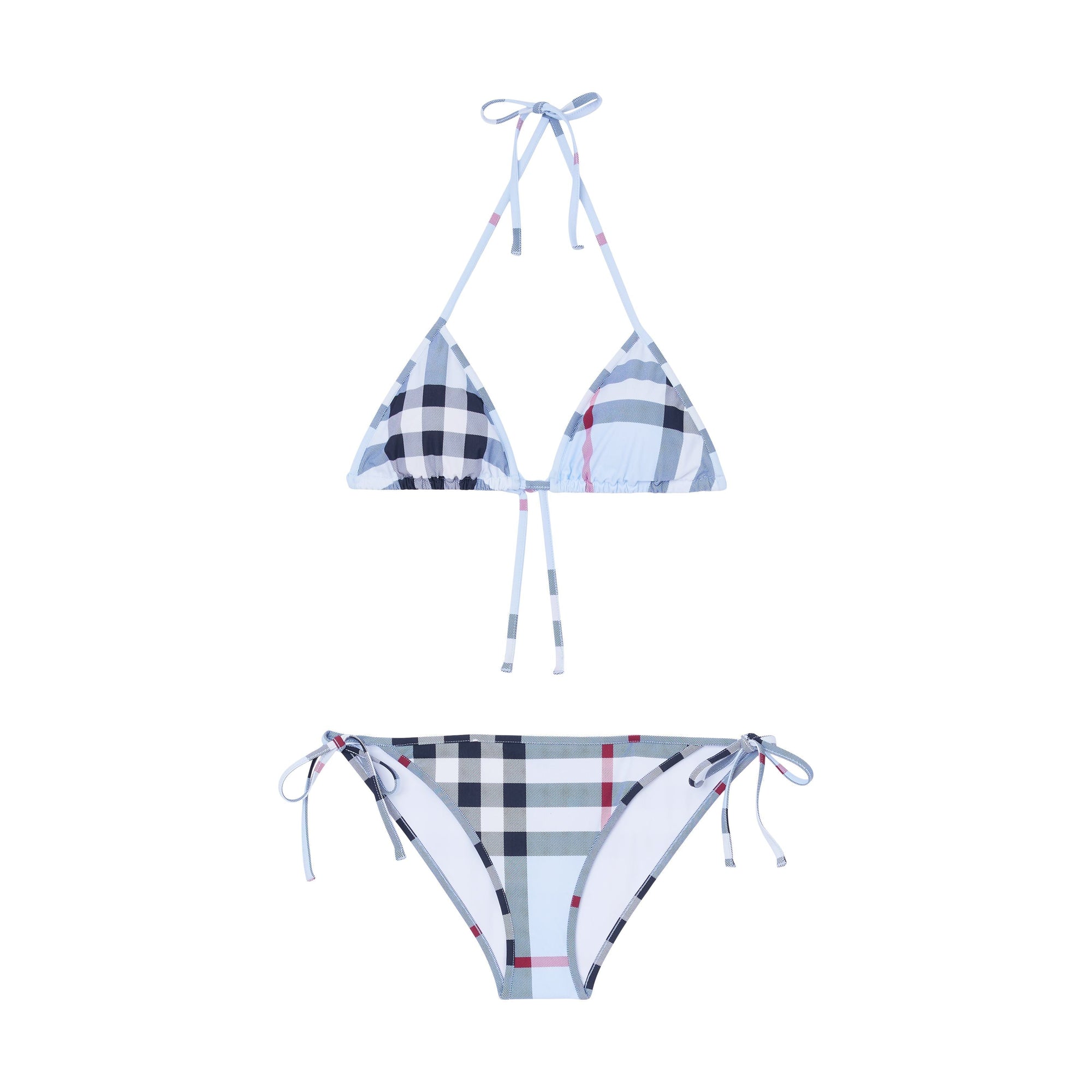Bikini triangle Exaggerated Check - Pale Blue Check