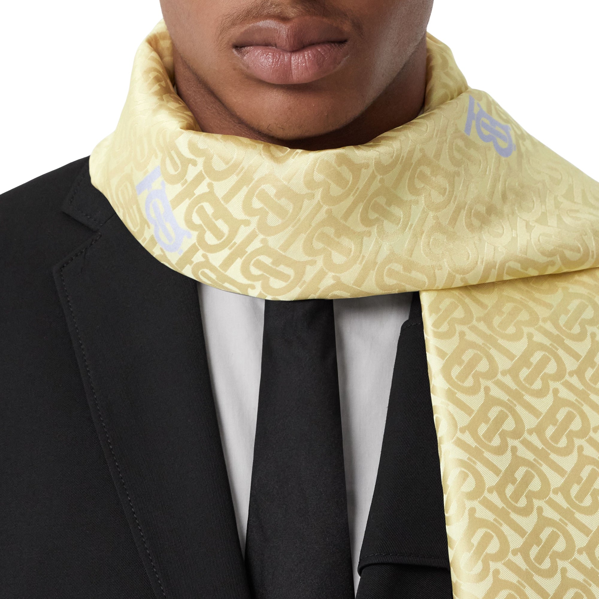 Écharpe réversible en jacquard de soie - Pink & Yellow