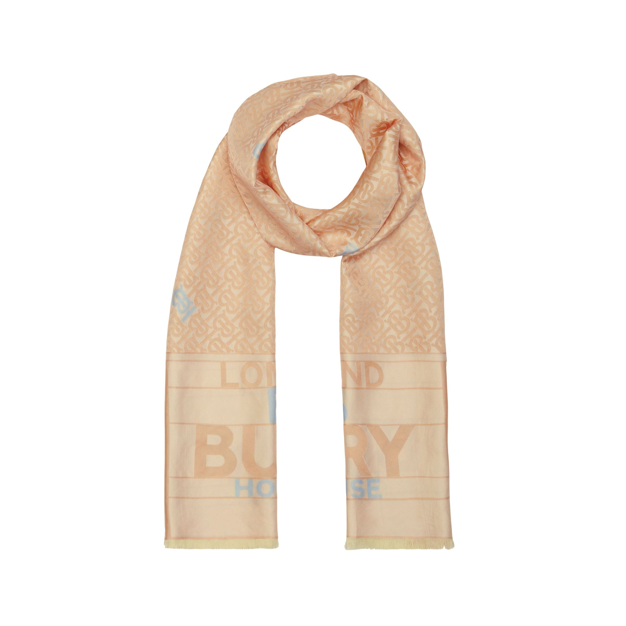Écharpe réversible en jacquard de soie - Pink & Yellow