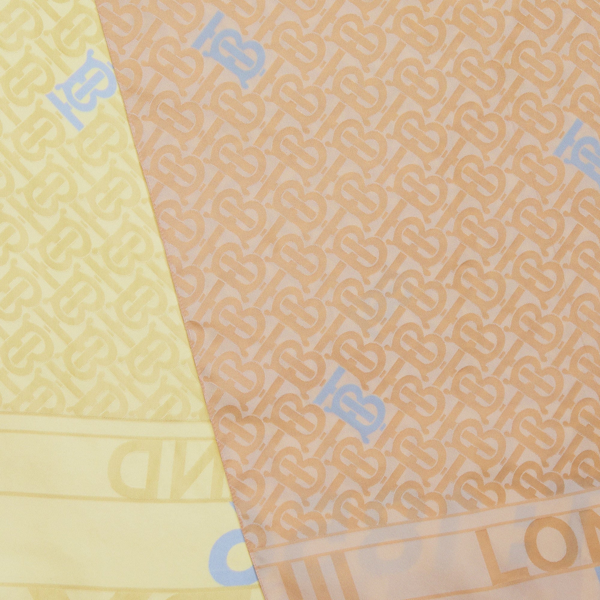 Écharpe réversible en jacquard de soie - Pink & Yellow