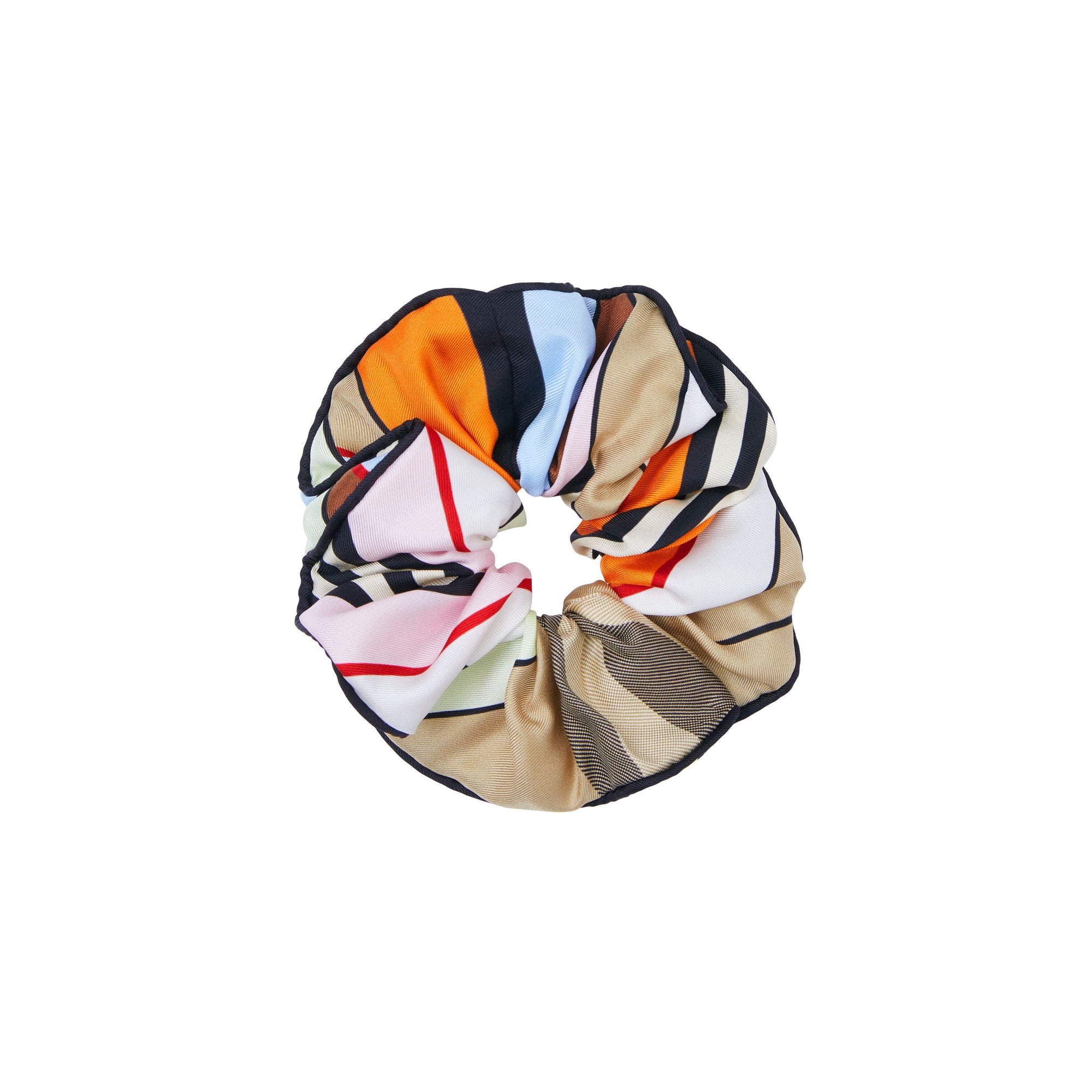 Chouchou en sergé de soie à imprimé montage - Multicolor