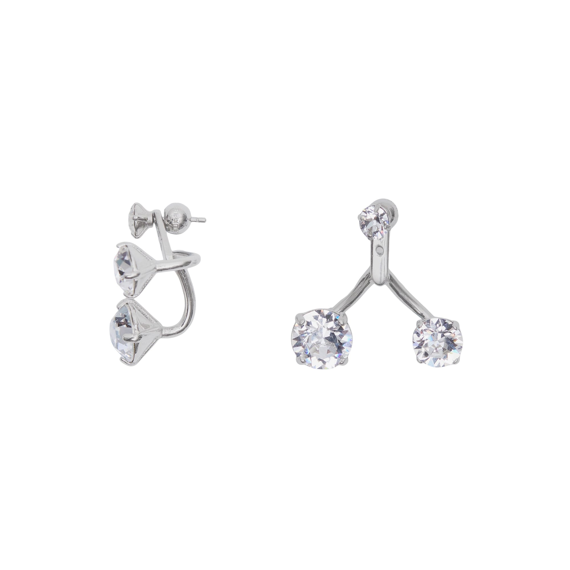 Boucles d'oreilles plaquées à cristaux - Crystal & Palladio