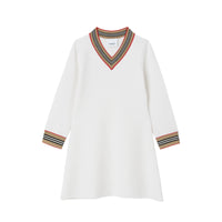 Robe en laine mélangée à rayures iconiques - Ivory