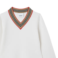 Robe en laine mélangée à rayures iconiques - Ivory