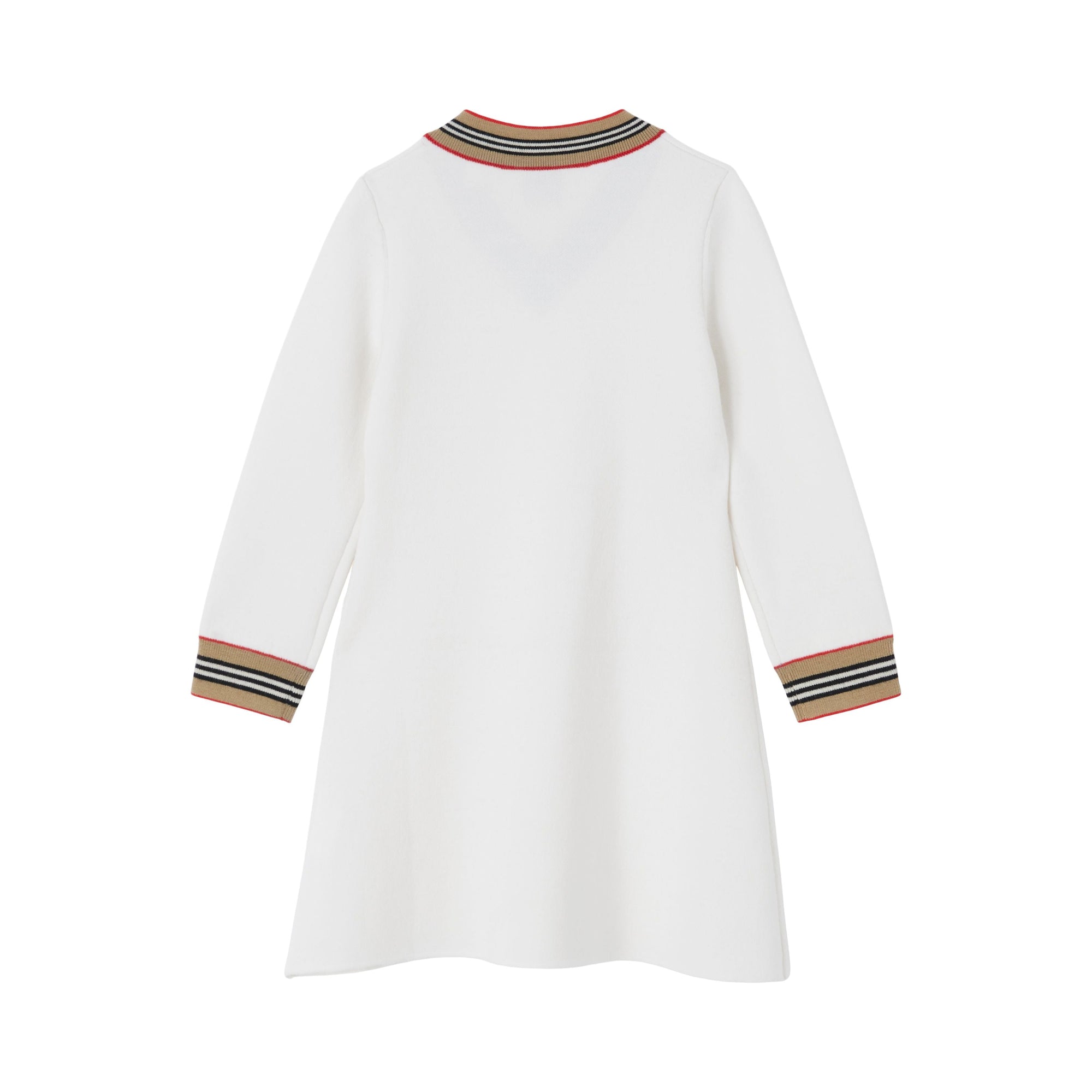 Robe en laine mélangée à rayures iconiques - Ivory