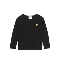 Pull en cachemire et coton à motif Thomas Bear - Black