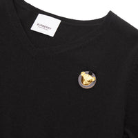 Pull en cachemire et coton à motif Thomas Bear - Black