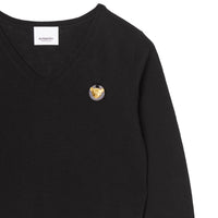 Pull en cachemire et coton à motif Thomas Bear - Black
