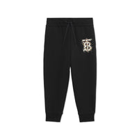 Pantalon de survêtement en coton à motif monogramme - Black