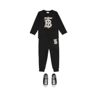 Pantalon de survêtement en coton à motif monogramme - Black