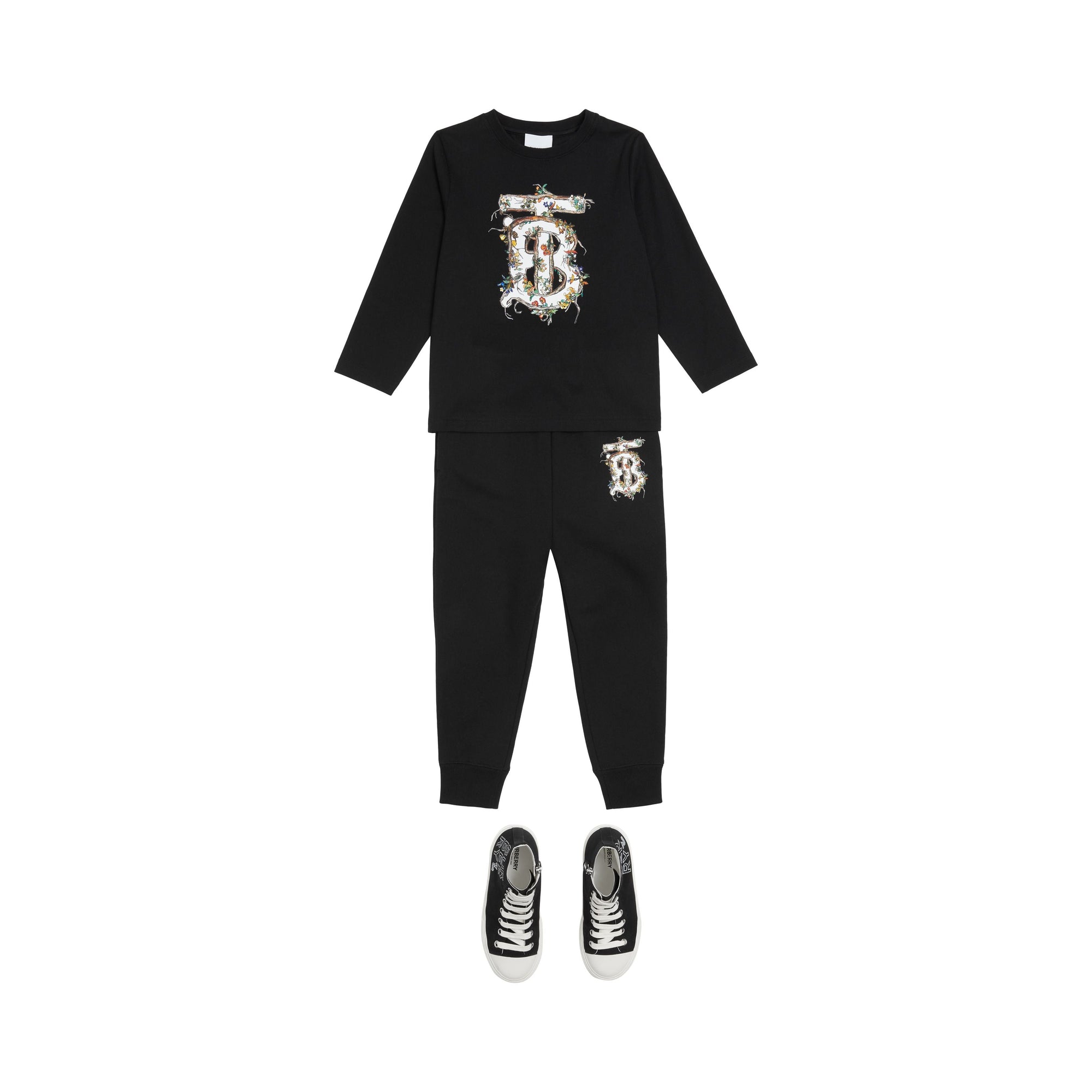 Pantalon de survêtement en coton à motif monogramme - Black