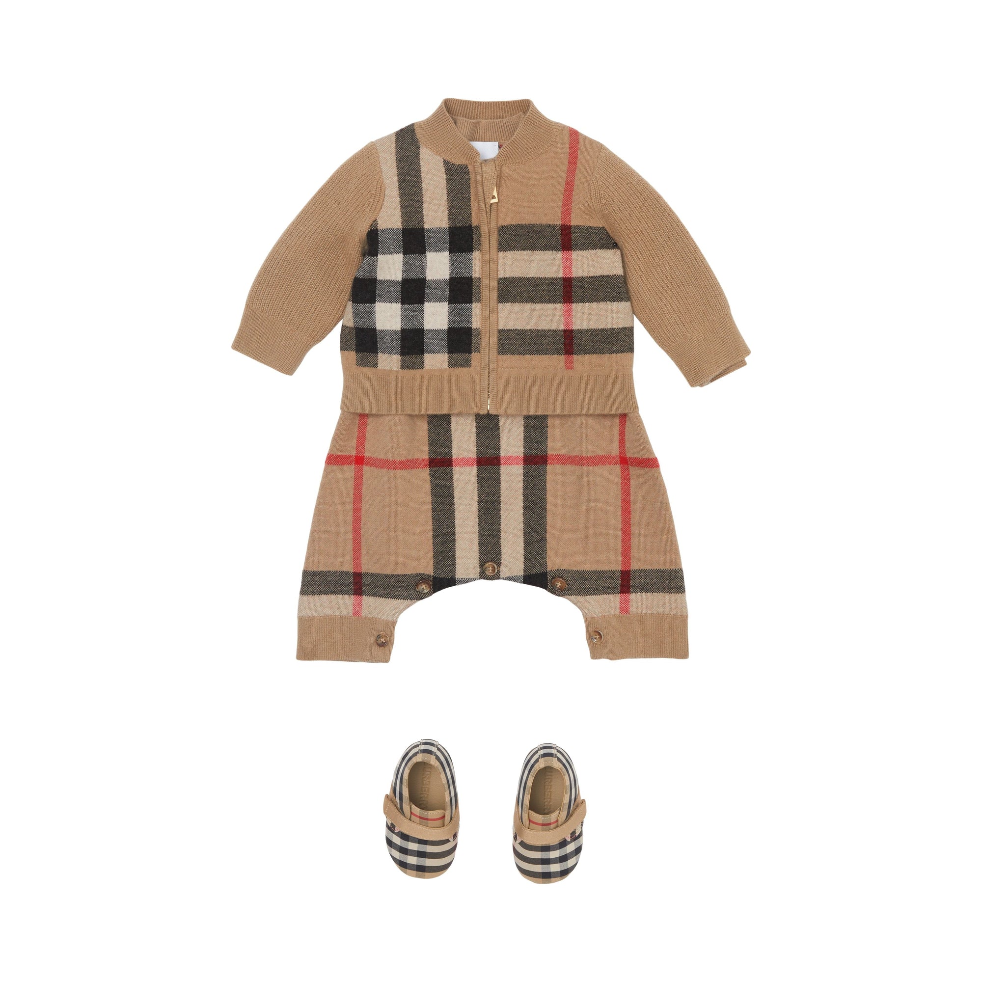 Veste en laine et cachemire à motif Check - Archive Beige Check