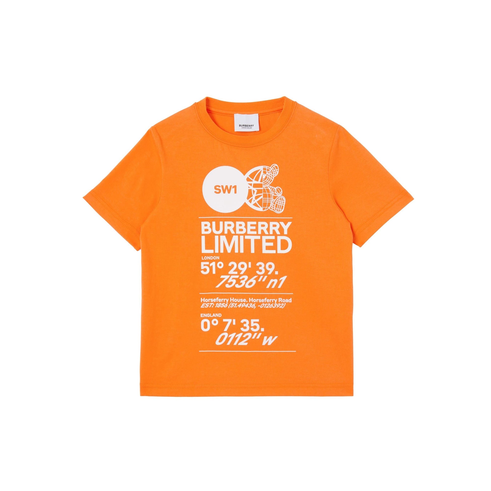 T-shirt à imprimé coordonnées - Bright Orange