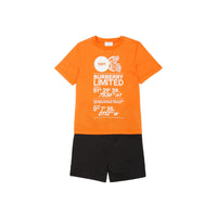 T-shirt à imprimé coordonnées - Bright Orange