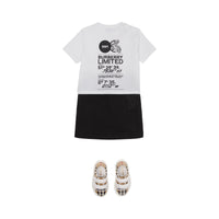 T-shirt en coton à imprimé montage - White