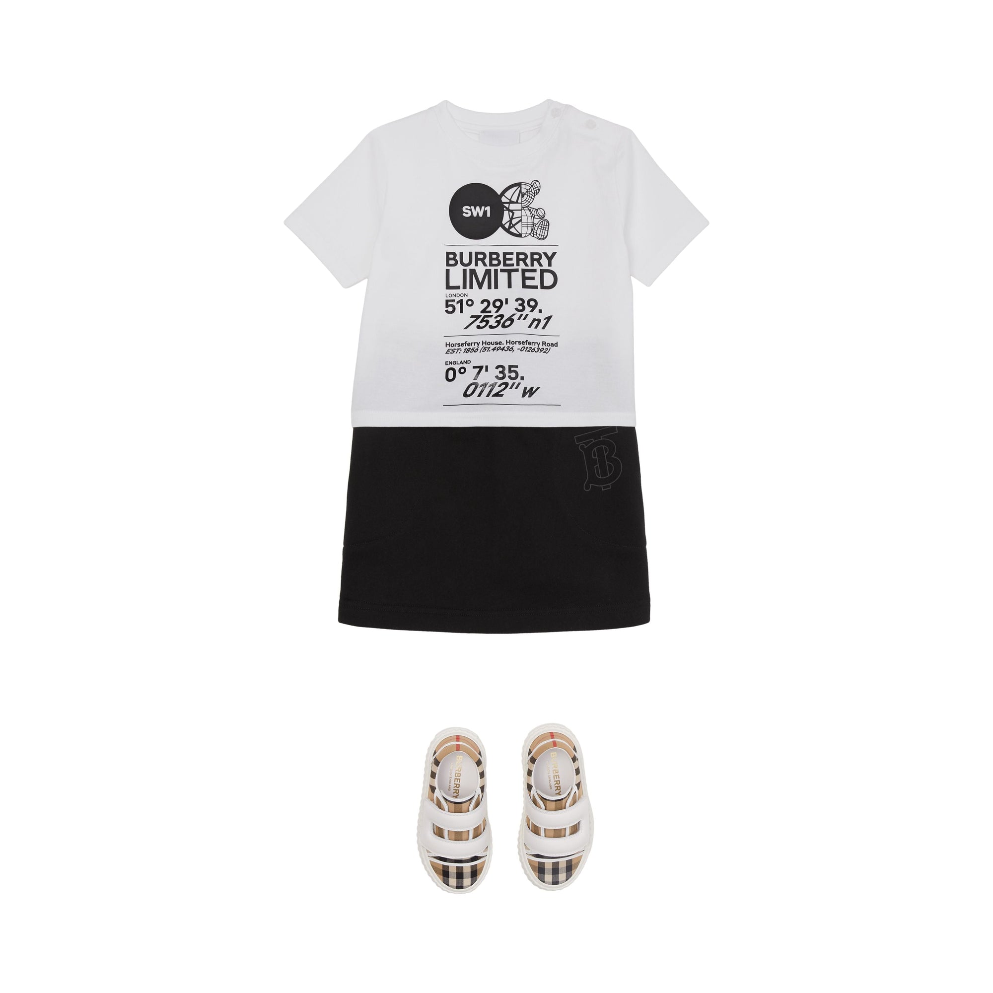 T-shirt en coton à imprimé montage - White