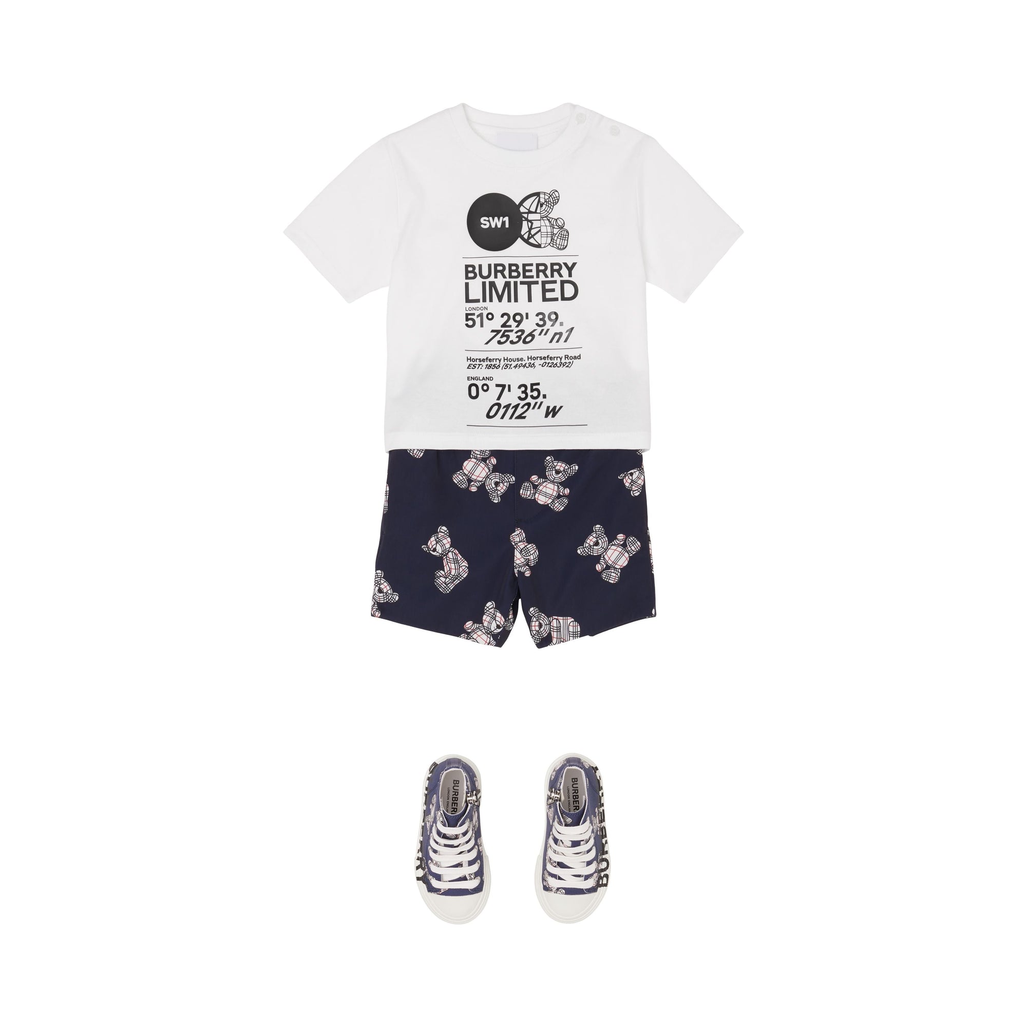 T-shirt en coton à imprimé montage - White