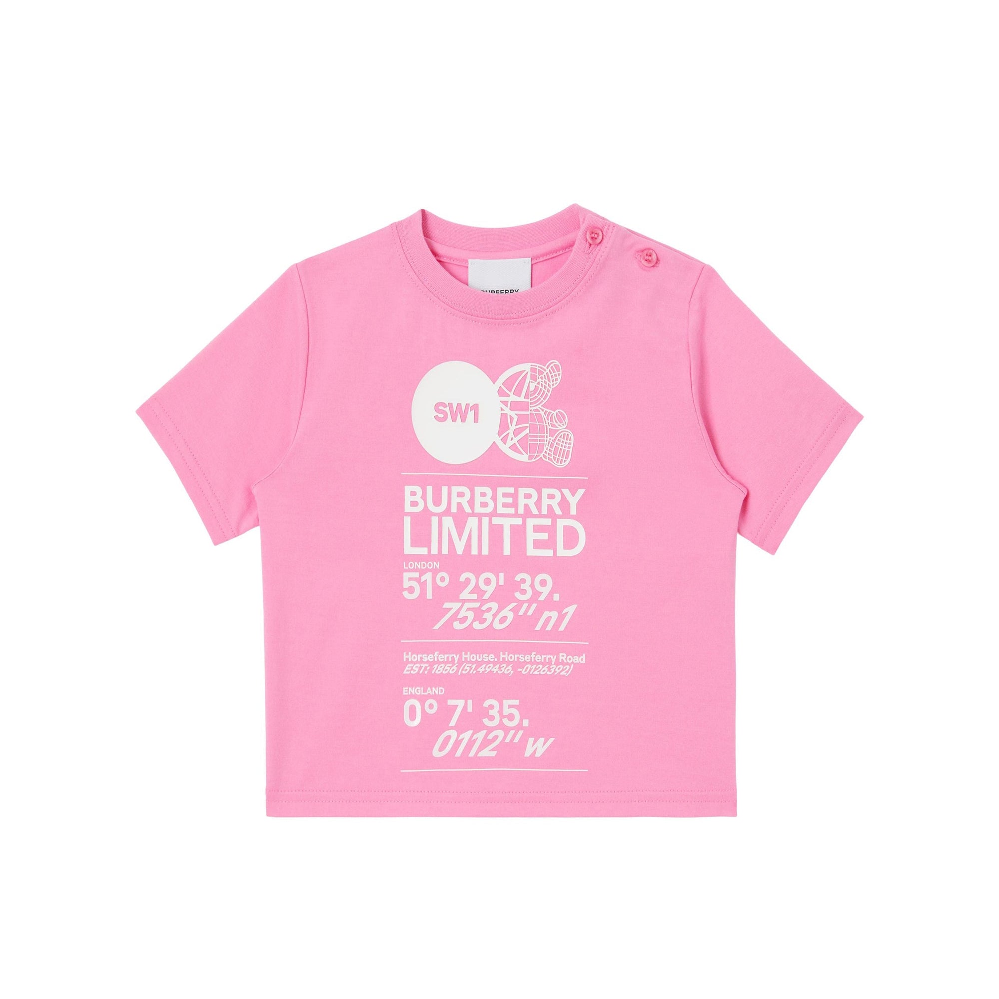 T-shirt à boutons épaules - Bubblegum Pink