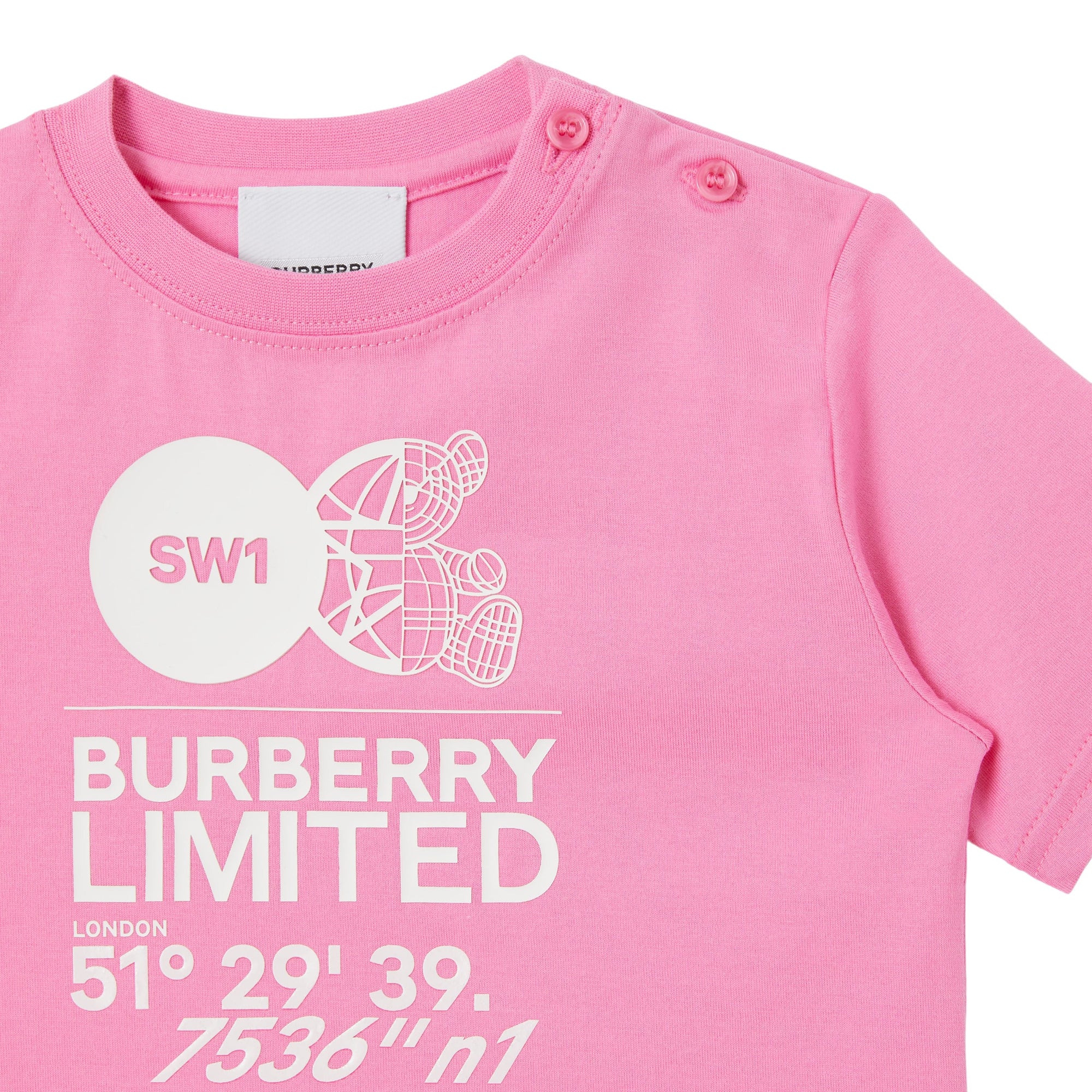 T-shirt à boutons épaules - Bubblegum Pink