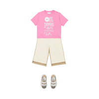 T-shirt à boutons épaules - Bubblegum Pink