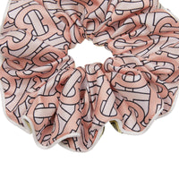 Chouchou en sergé de soie Monogram - Blush Pattern