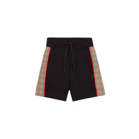 Short à cordon et motif Check - Black