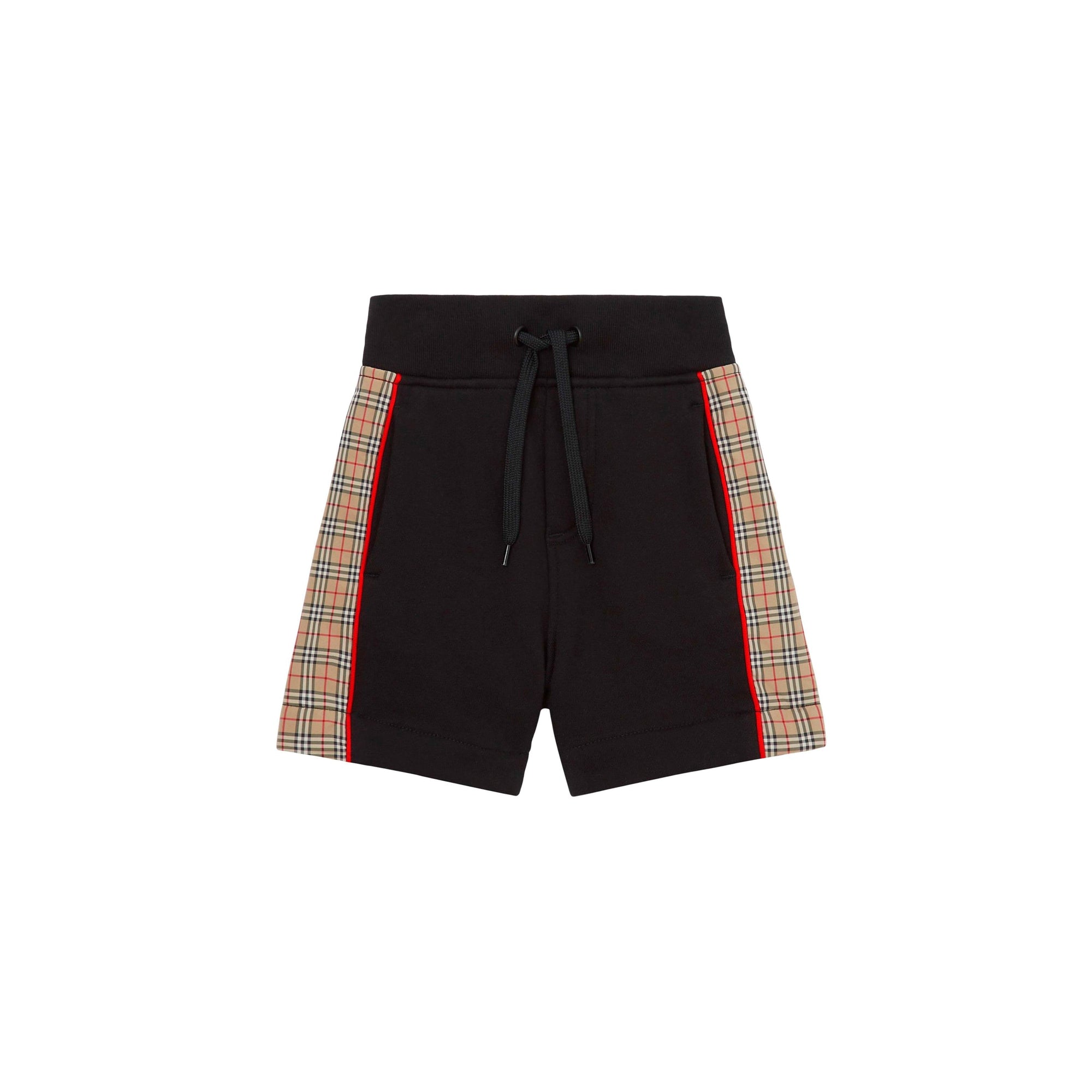 Short à cordon et motif Check - Black