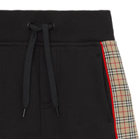 Short à cordon et motif Check - Black