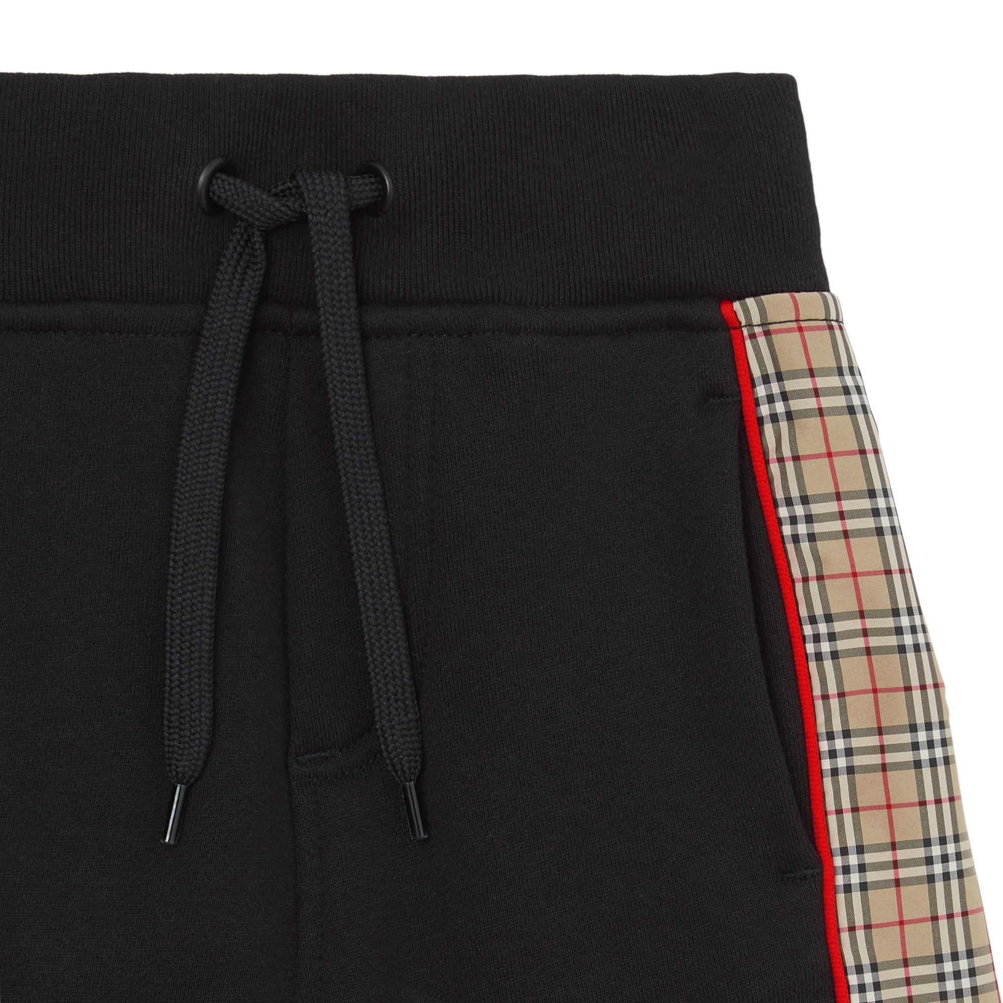 Short à cordon et motif Check - Black