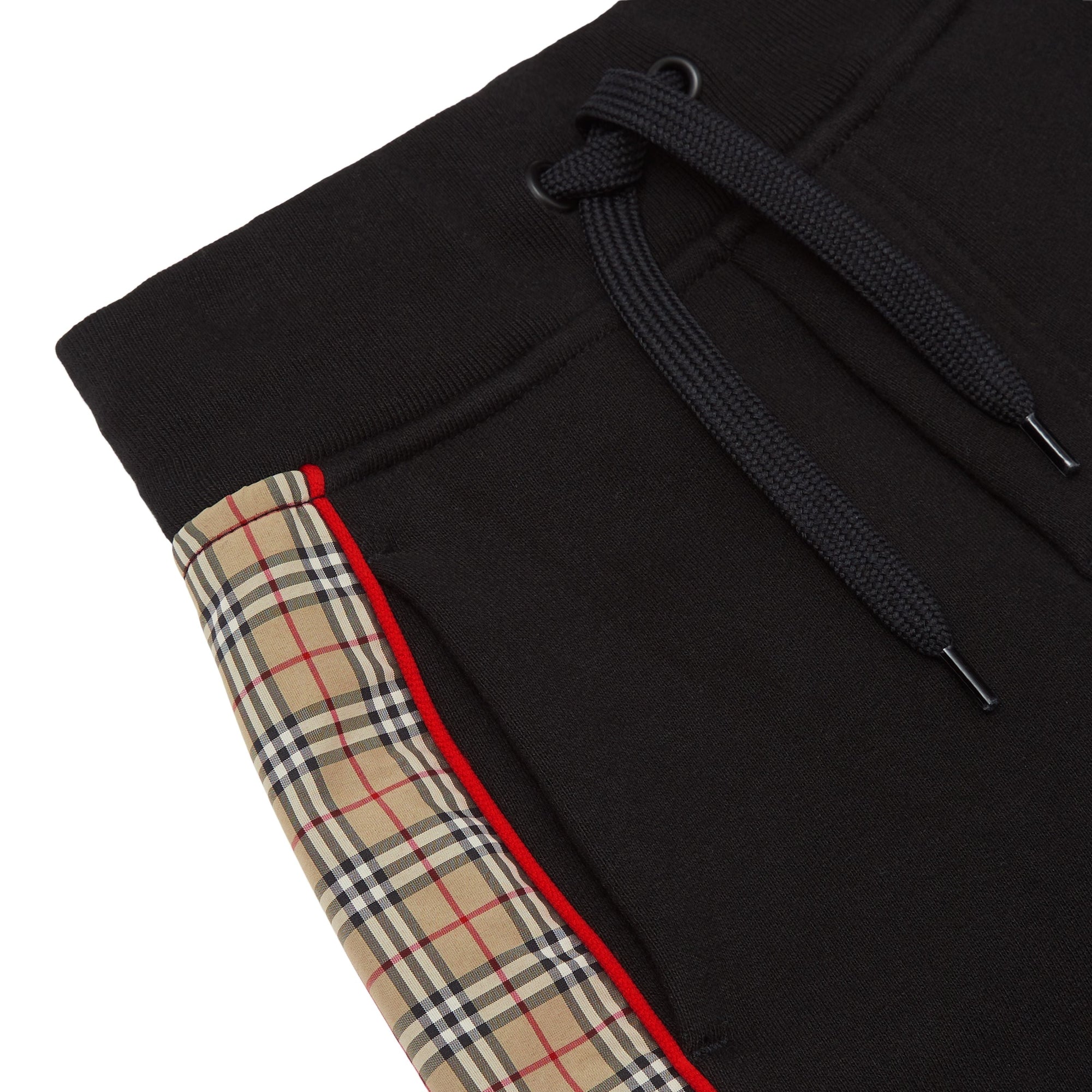 Short à cordon et motif Check - Black
