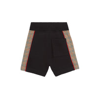 Short à cordon et motif Check - Black