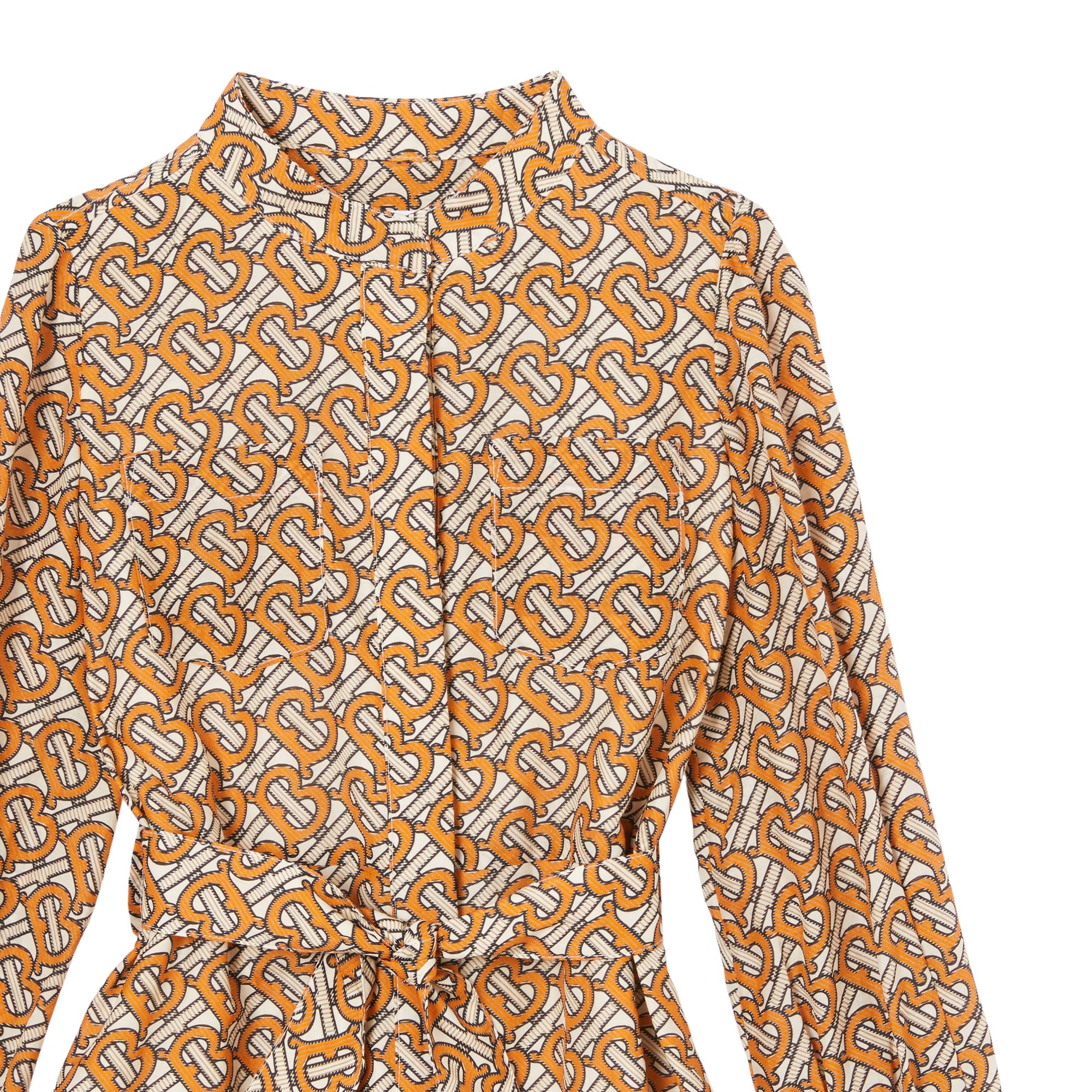 Robe chemise à motif monogramme - Bright Orange