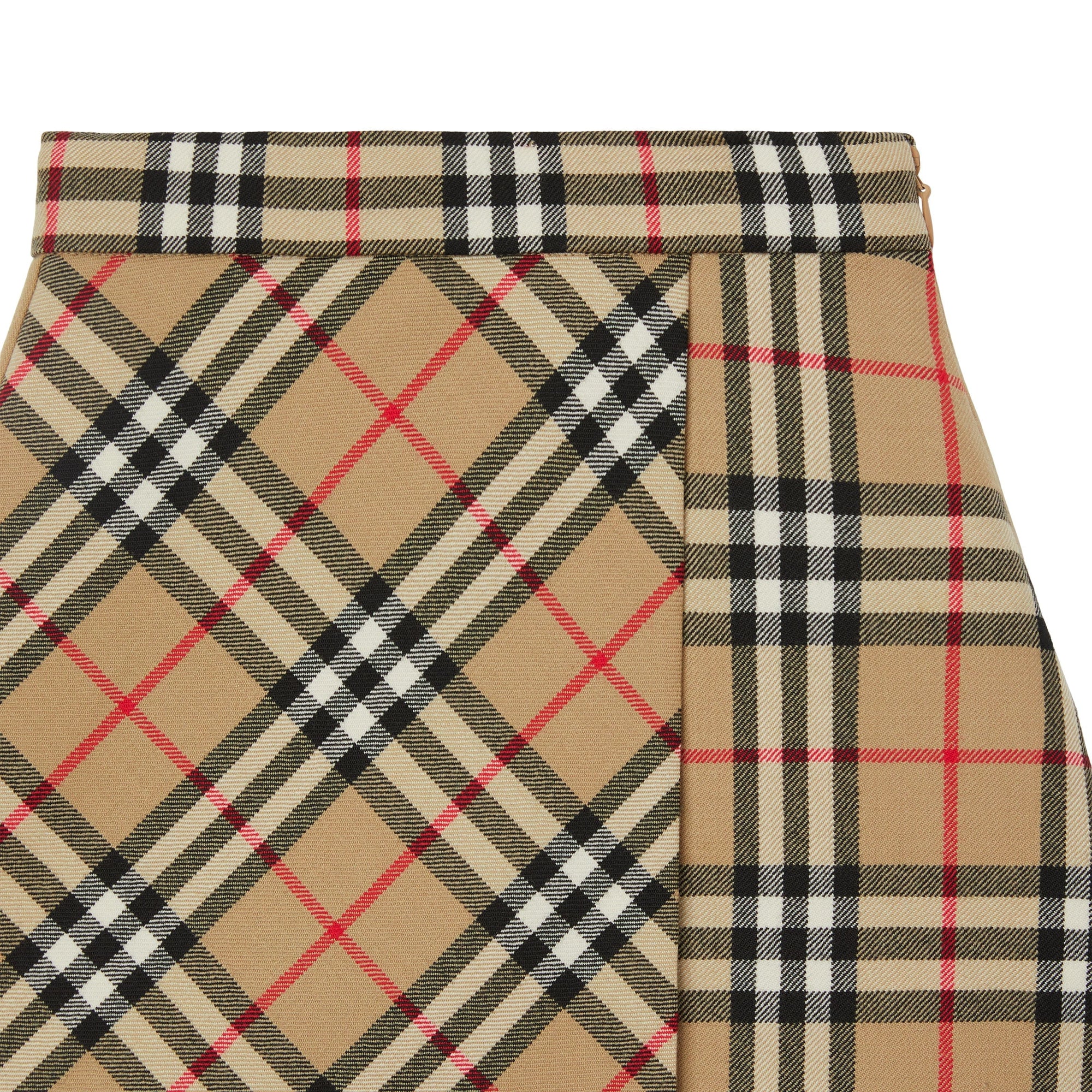 Jupe plissée en laine à motif Vintage check - Archive Beige Check