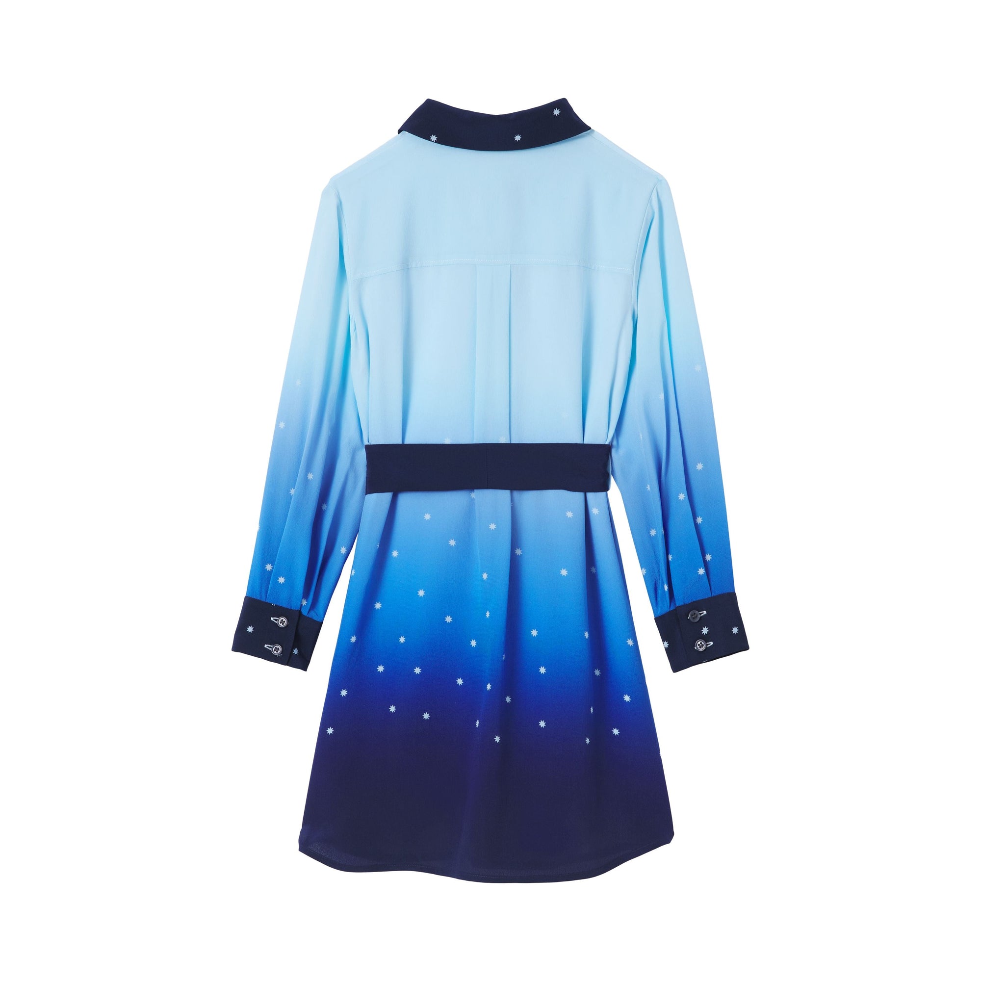Robe en crêpe de soie à imprimé constellation - Pale Blue & Navy Pattern