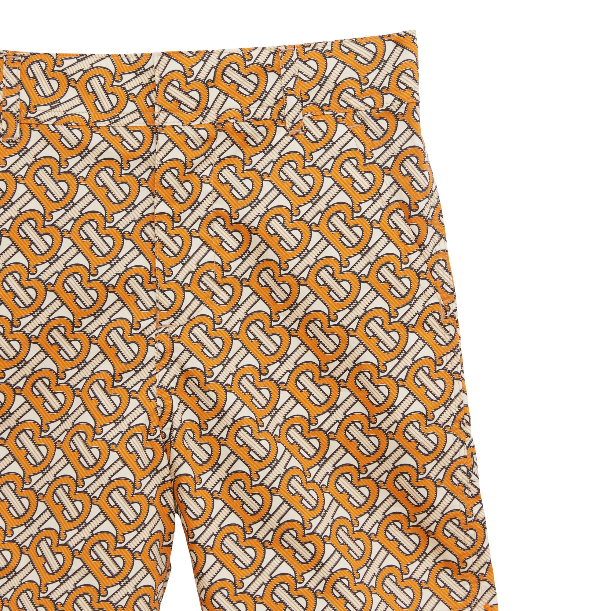 Short ajusté en coton à imprimé monogramme - Bright Orange