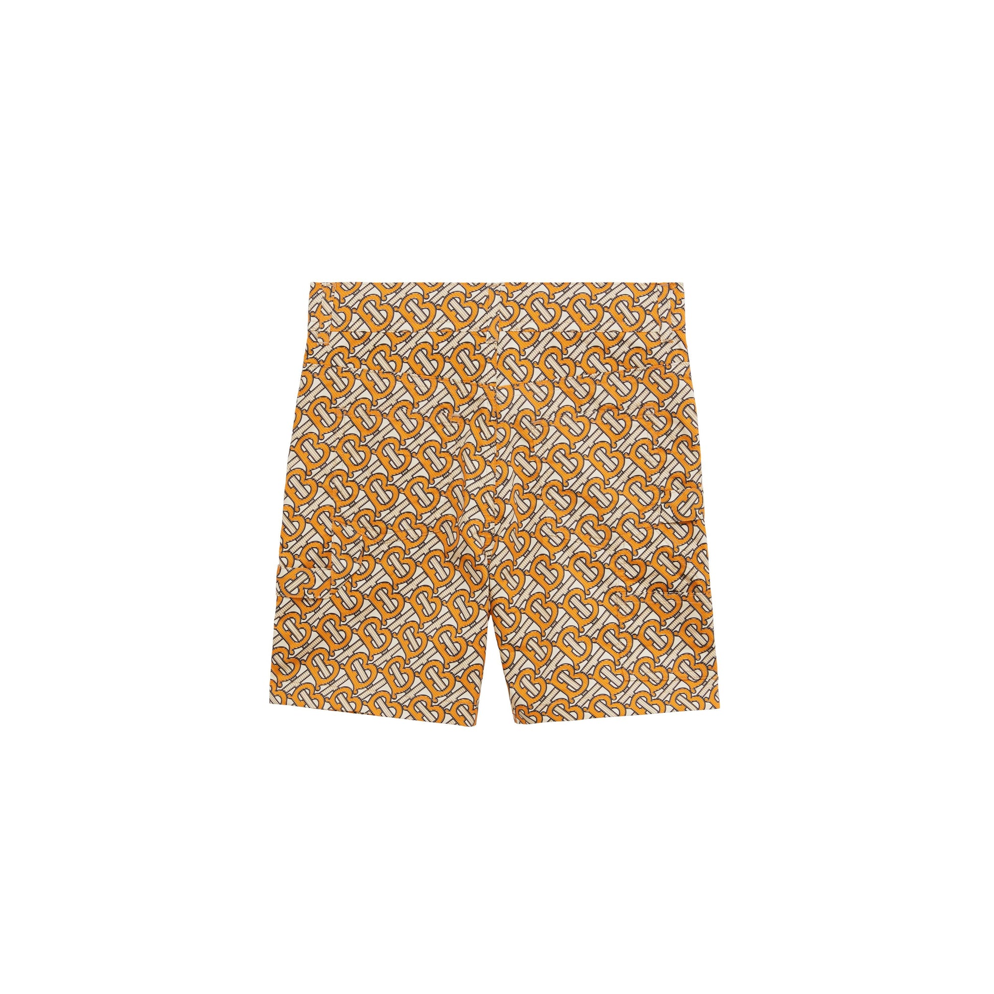 Short ajusté en coton à imprimé monogramme - Bright Orange