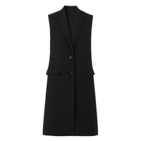 Veste ajustée en laine sans manches - Black