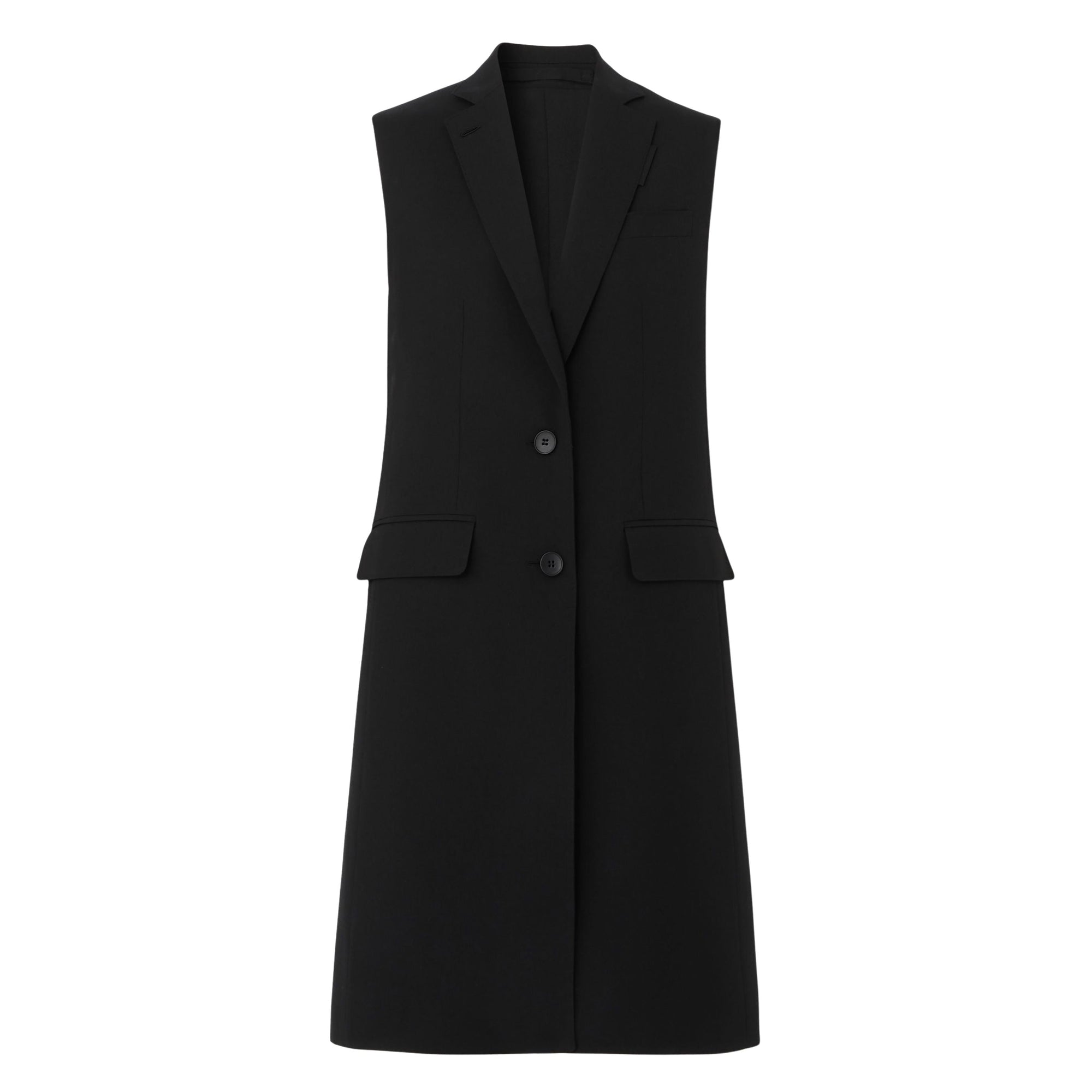 Veste ajustée en laine sans manches - Black