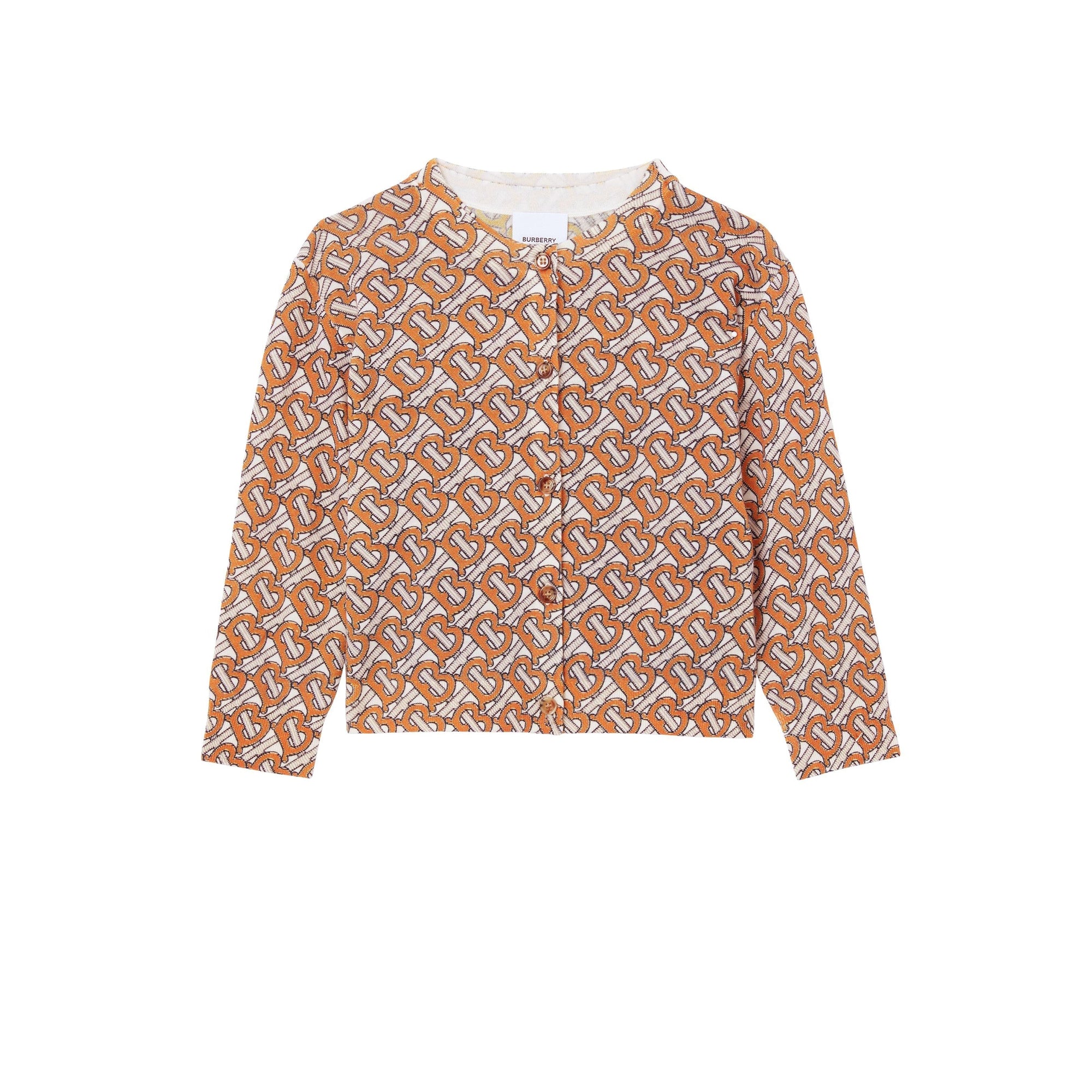 Cardigan en laine à motif monogramme - Bright Orange