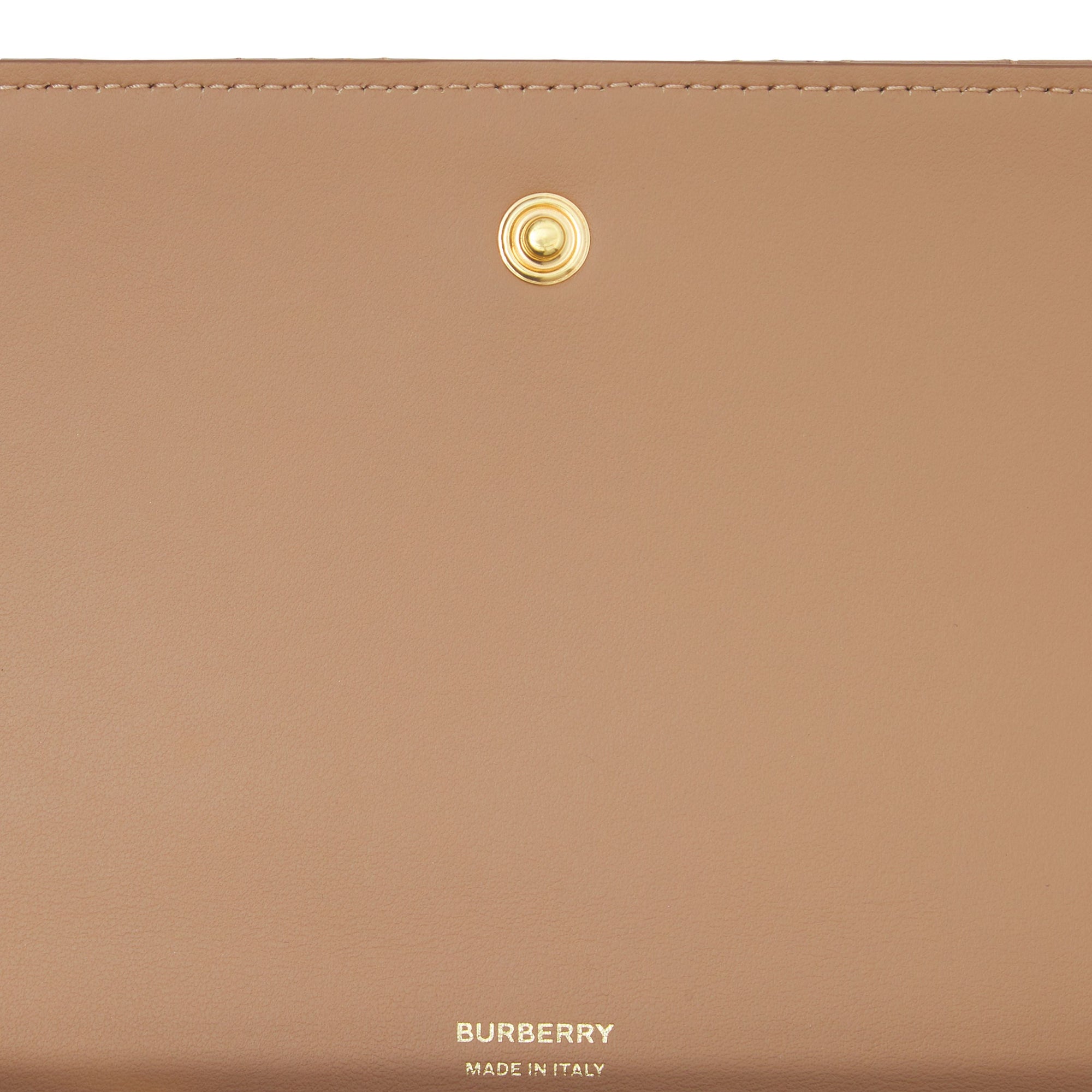 Portefeuille continental Lola en cuir d'agneau matelassé - Camel