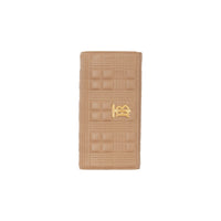 Portefeuille continental Lola en cuir d'agneau matelassé - Camel
