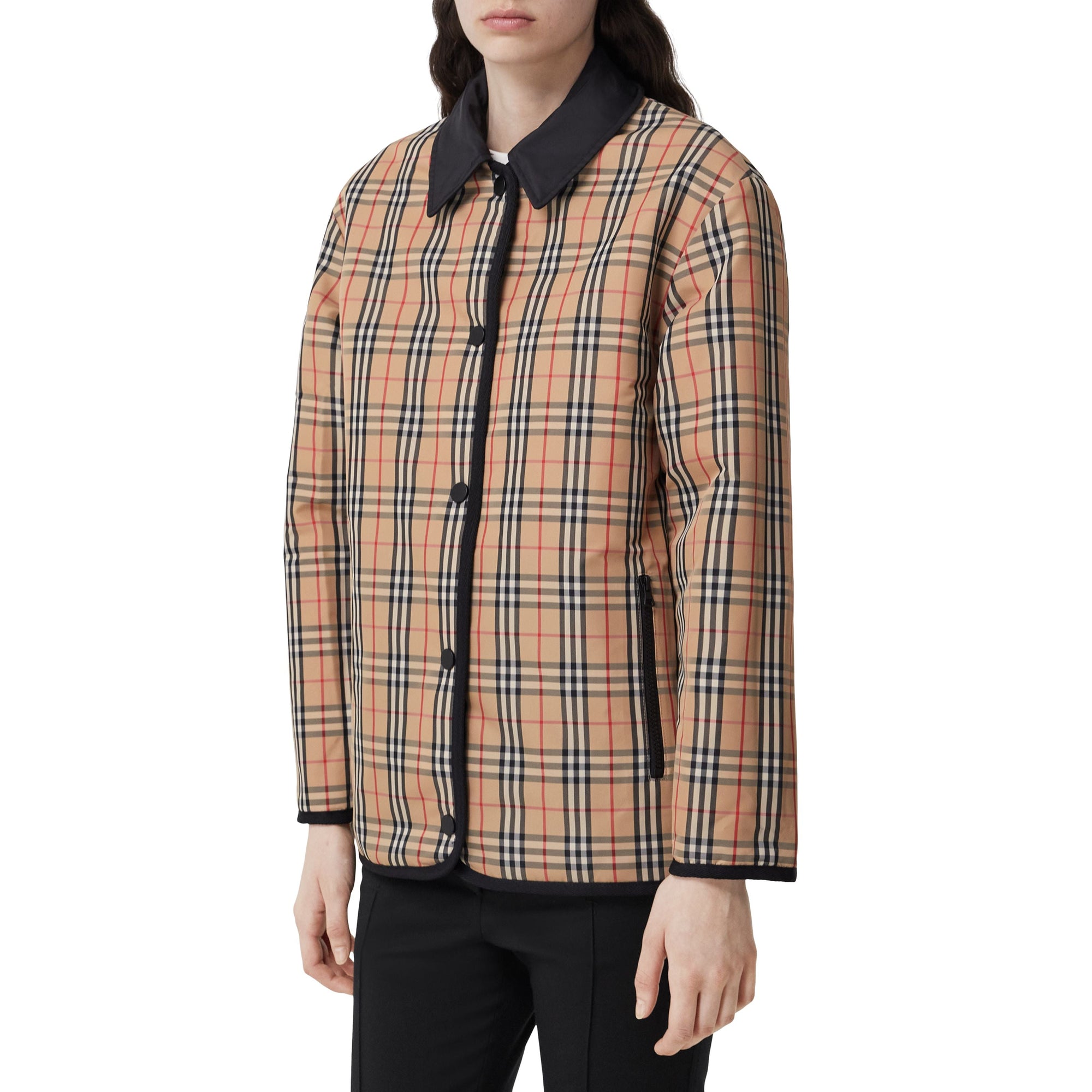 Veste réversible à motif check - Black